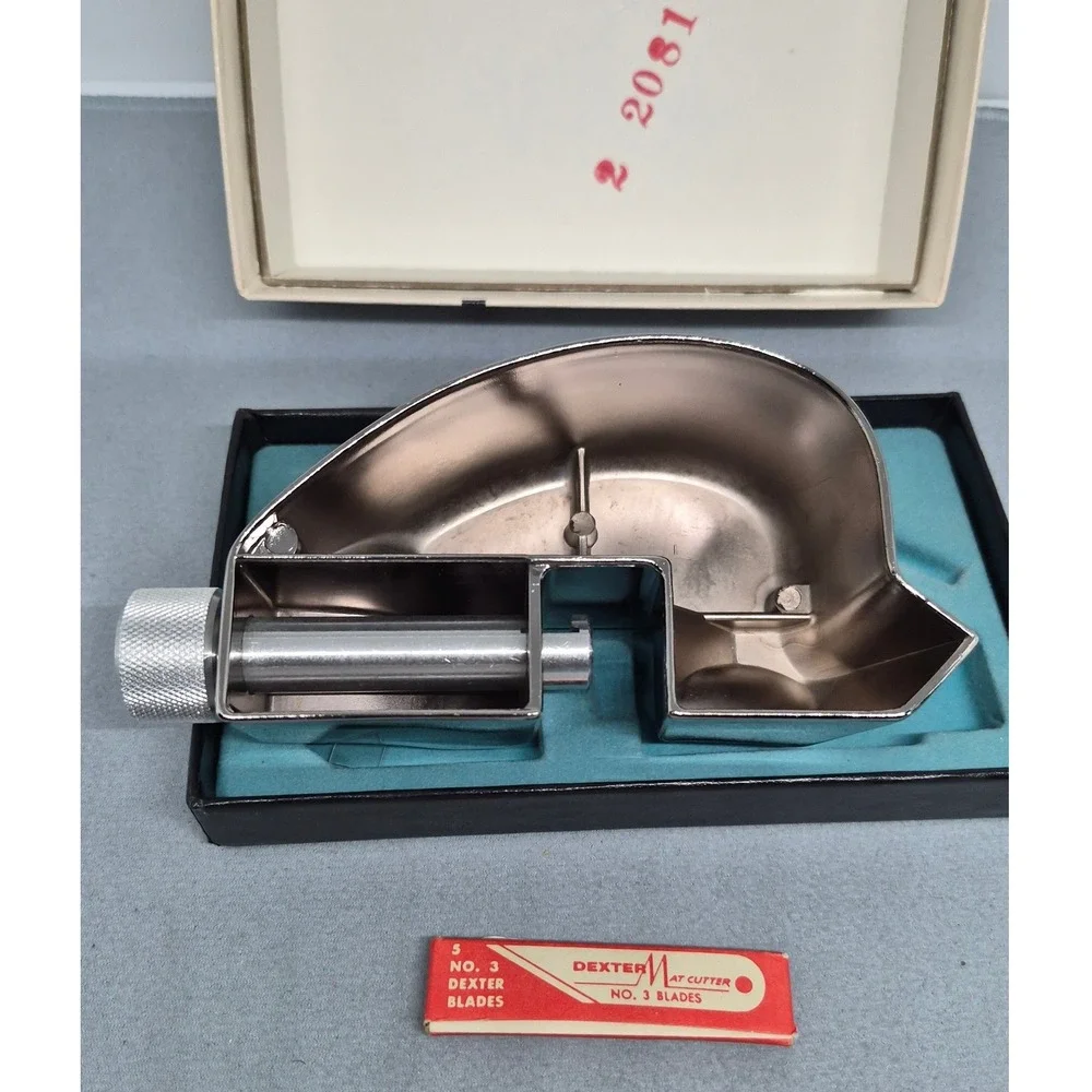 Vintage Dexter Mat Cutter Chrome Hand Tool Picture Framing Art Supplies Boxed